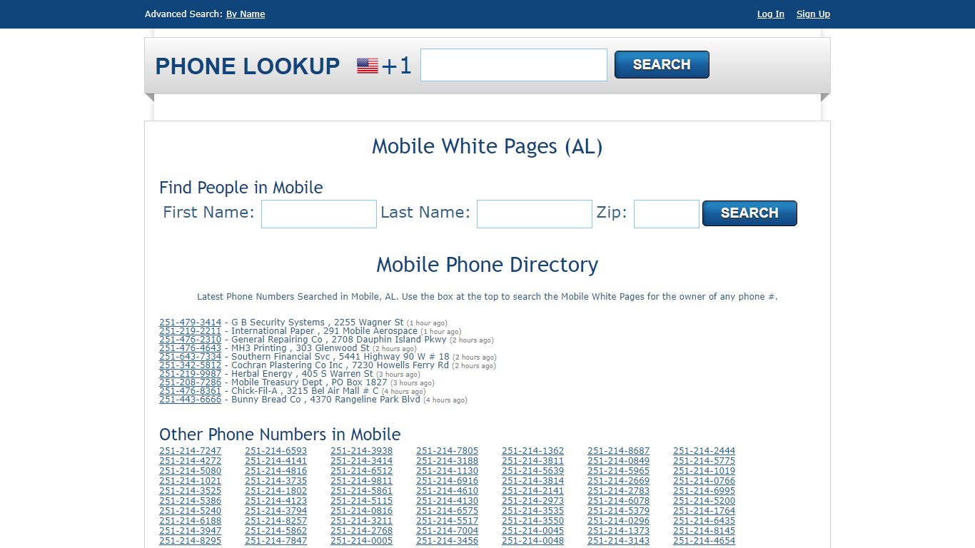 Mobile White Pages - Mobile Phone Directory Lookup